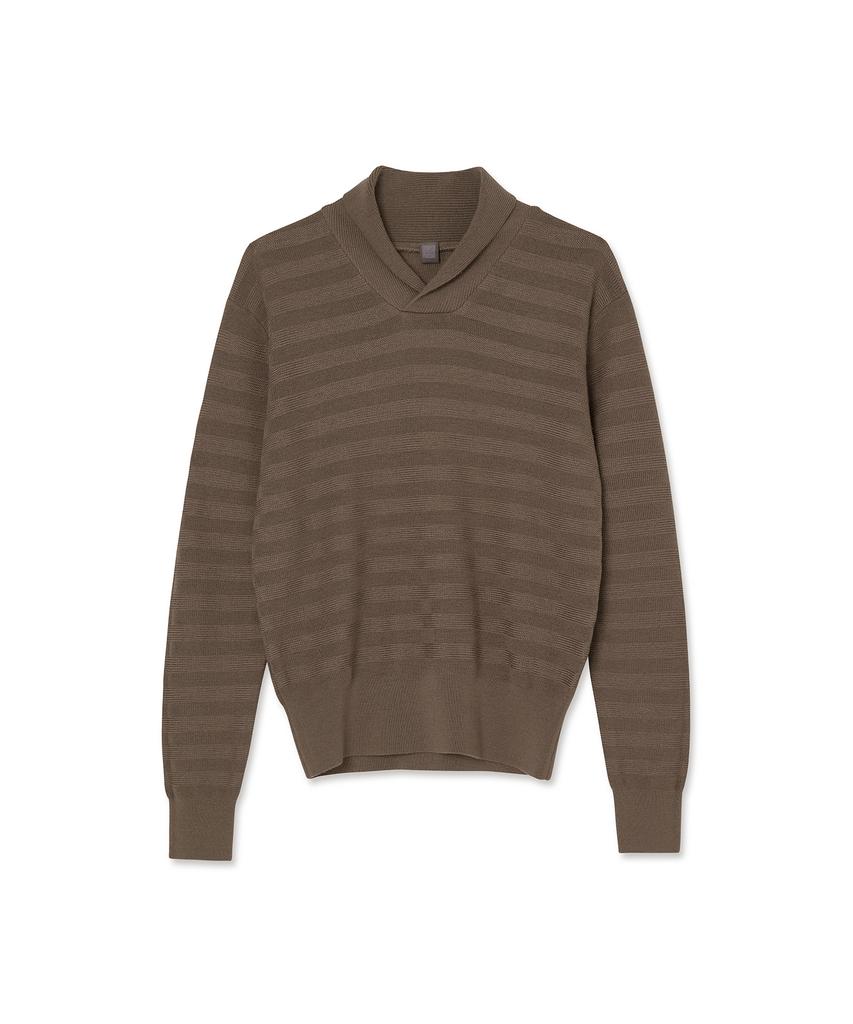 IOLO Wool Silk Shawl Collar_Cocoa