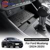 Для Ford Mustang S650 GT 2024 2025 Силиконовая беспроводная зарядная панель Нескользящий коврик Пылезащитный чехол-органайзер для зарядного устройства Автомобильные аксессуары
