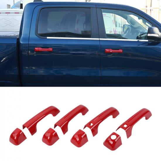 Для -2024 Dodge Ram 1500 4-дверный Красные Накладки на Ручки Дверей Декоративные Аксессуары