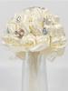 1Pc Wedding Bouquet Bridal Bouquet for Bride Bridesmaid Toss Bouquet with Diamond Pearl Crystals Silk Bridal Hand Holding Bouquet for Wedding Party