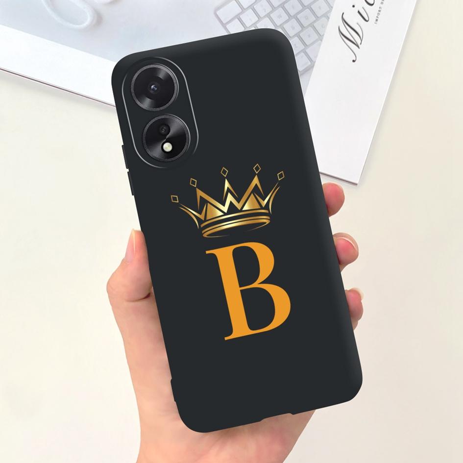 Чехол для OPPO A38 4G Милая Корона Буквы Ударопрочный Силиконовый Мягкий Задний Чехол для Телефона Для OPPO A18 Funda OPPOA38 A 38 CPH2579 Бампер
