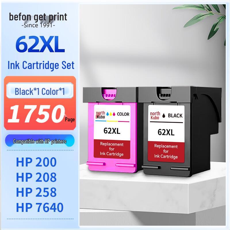 Совместимые картриджи Befon 62/62XL для мобильного принтера HP HPOJ200/258