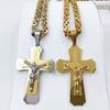 Новое европейское и американское ожерелье ручной работы из титановой стали с подвеской-крестом из нержавеющей стали
