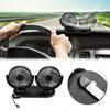 USB Dual Head Car Fan Portable Air Conditioner Auto Cooler Ventilation 12V Black
