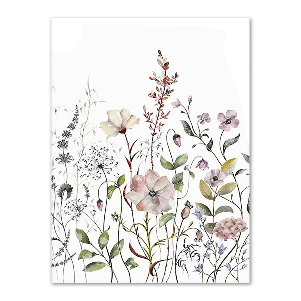 Набор из трех картин на холсте с акварельной абстрактной ботанической живописью в рамах для декора гостиной