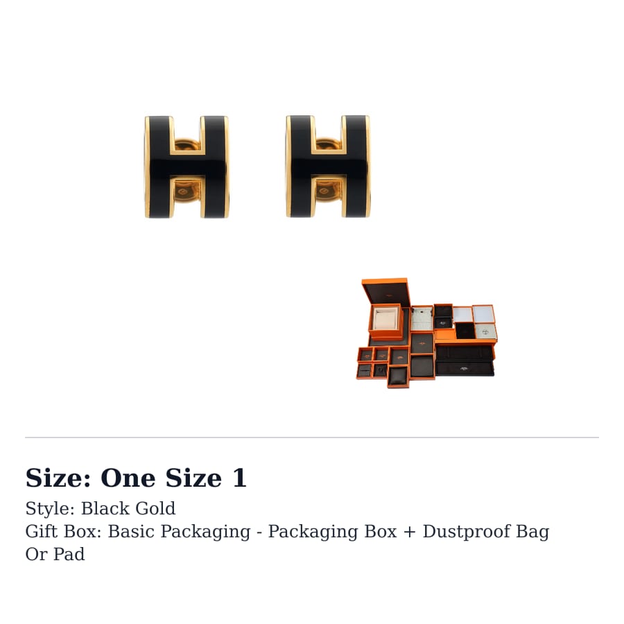 HERMES POP H Gold Plated Stud Earrings Women's H608002F-03