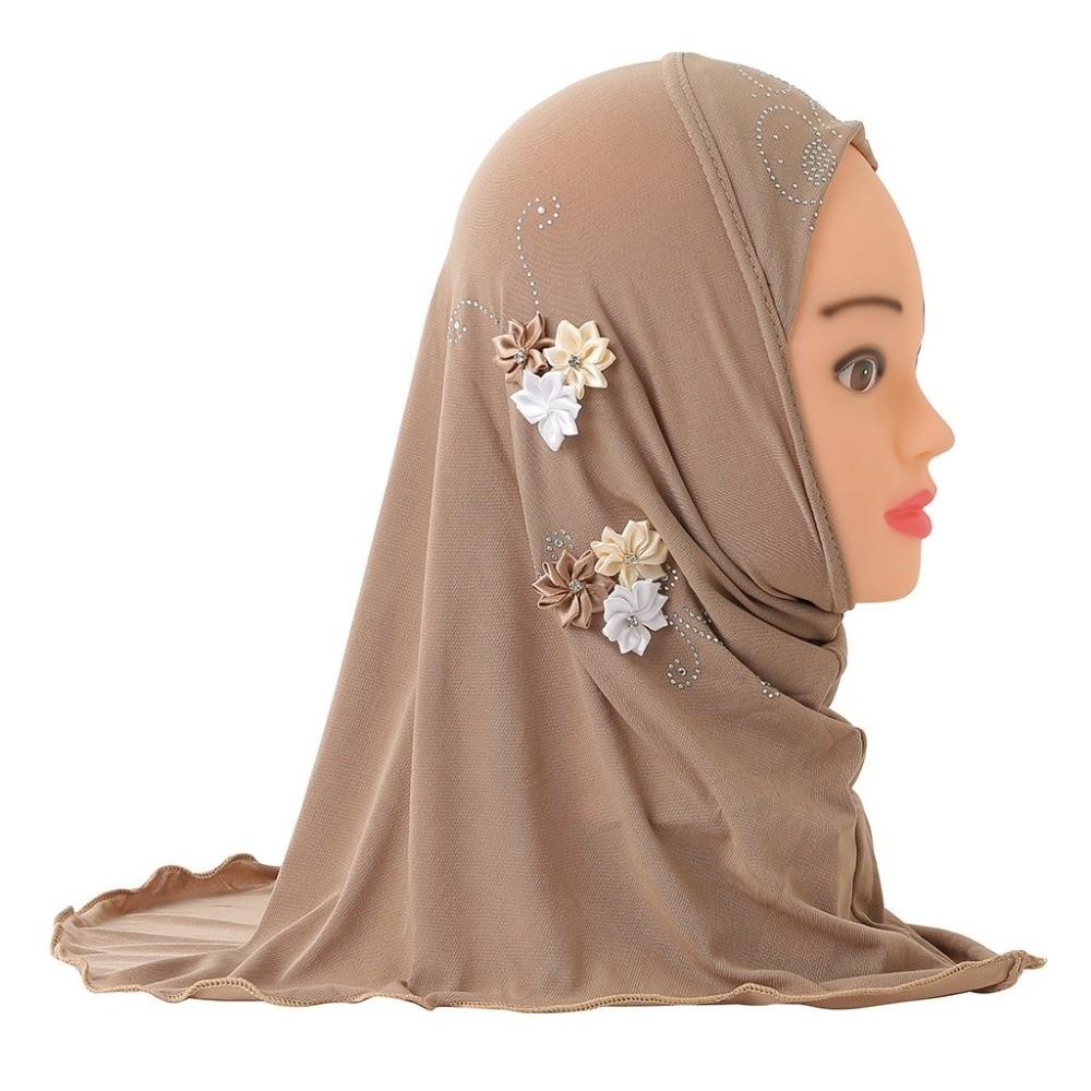 Jersey Material Kids Hijab Pull On Style Islamic Headscarf Beautiful Girls Hijab School