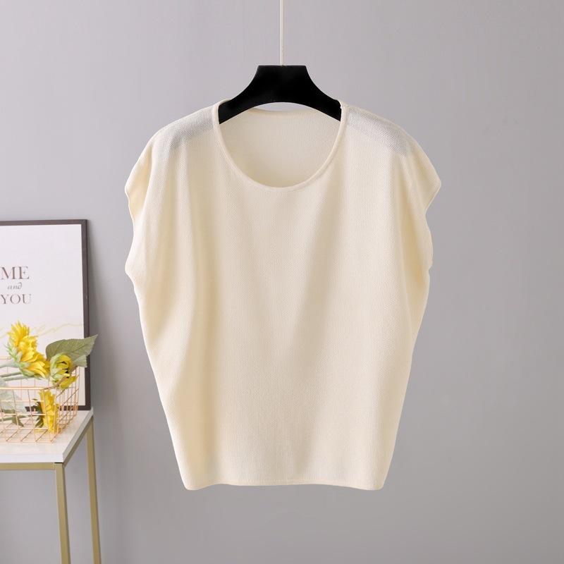 Летняя мода с рукавами «летучая мышь» Женская футболка Трикотажные свободные женские топы с короткими рукавами