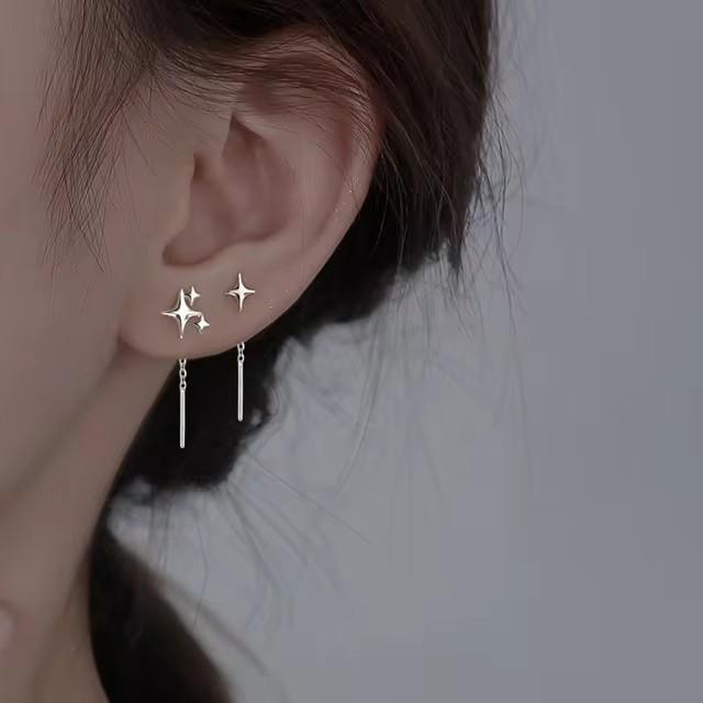 VENTFILLE Vintage Punk 925 Stamp Earrings for Women Girl Creative Twist Winding Geometric Handmade Party Silver Color Jewelry