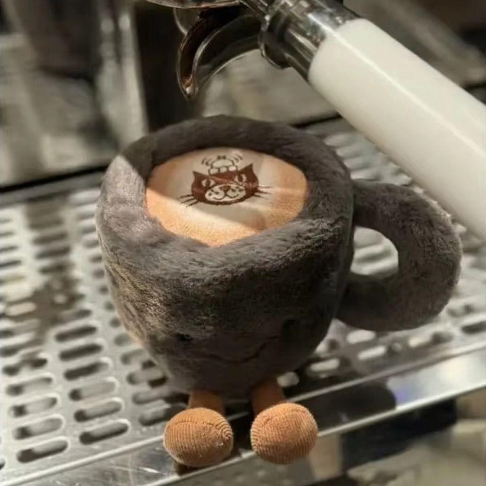 10cm Jelly Cat Fun Coffee Cup Kawaii Furry Plush Toys Soothing Sleep Plush Doll Cute Surprise Gift for Boys Girls Home Decor