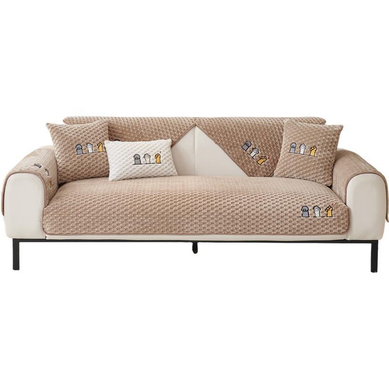 Thick Plush Sofa Cushion Cartoon Non-Slip Universal Couch Pad Winter