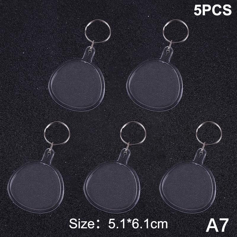 5Pcs Blank Photo Frame Keychain Clear Acrylic Keyring Insert Photo Split Key Pendant Diy Key Holder Couple Anniversary Gifts