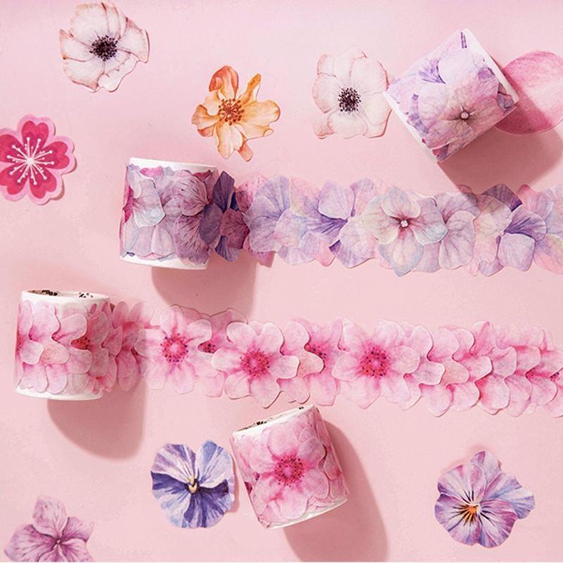 1Roll Cute Flower Washi Tape Set Scrapbooking Decoration DIY Journal Stickers Label