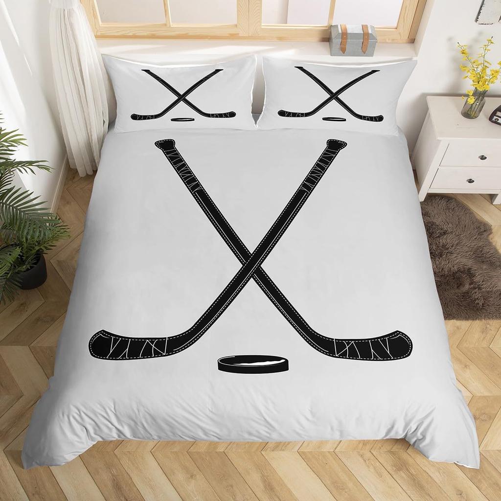 Ice Hockey 3D Digital Printing Quilt Cover Home Textile Three-Piece Three-Piece Set