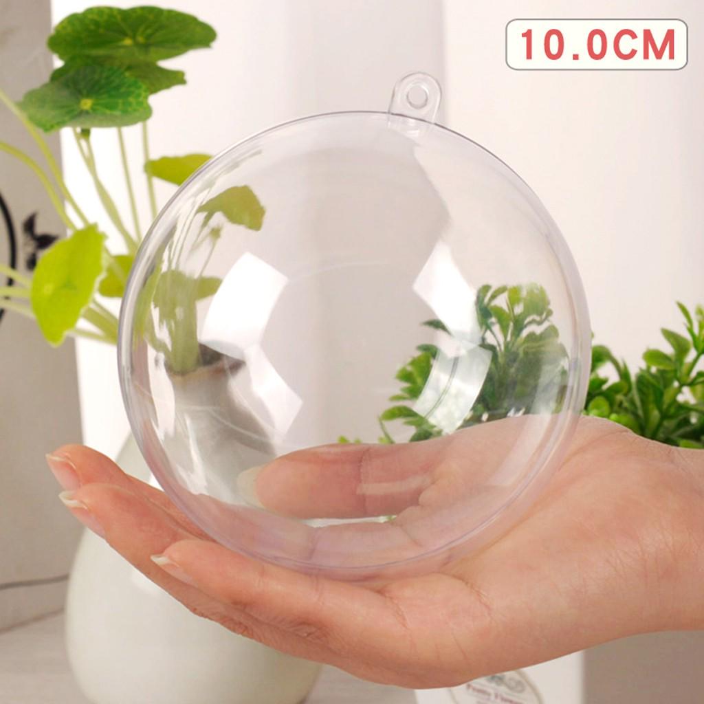 5pcs Clear Plastic Baubles  Christmas Baubles Sphere Fillable  Tree Ornament