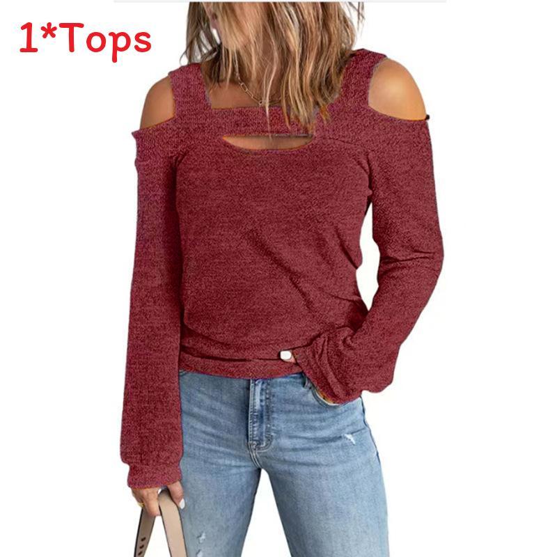 Euro Style Long Sleeve T Shirt For Women With French Cashmere And Padded Patchwork For Casual Streetwear