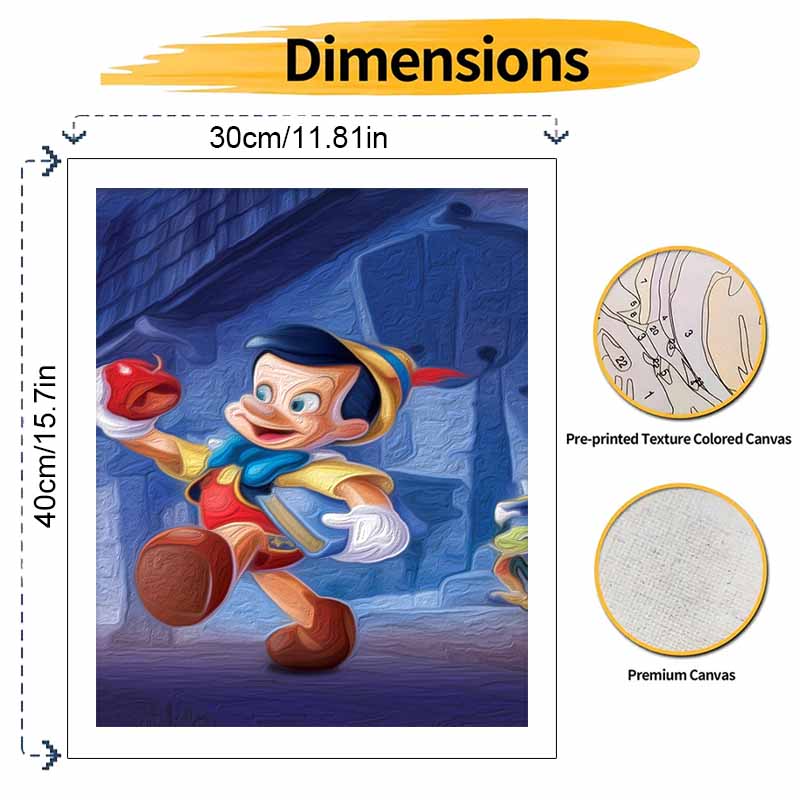 Disney Pinocchio oil painting art handmade diy painting home decoration gift