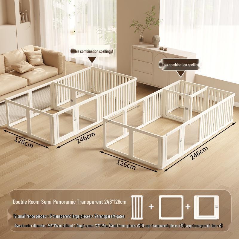 Clear Acrylic Indoor Dog Fence for Small Pets - Safety Enclosure & Dog House