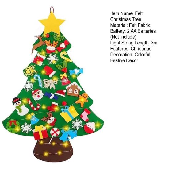 Монтессори Войлочная Рождественская Елка для Малышей с Огоньками Сделай Сам Игры Детский Плюшевый Набор Рождественской Елки с 32/40 Украшениями