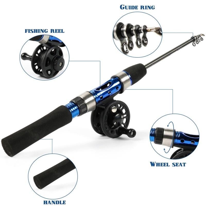 Ice Fishing Accessories Telescopic Fishing Rod Carbon Ice Fishing Reel Fishing Line Wheel