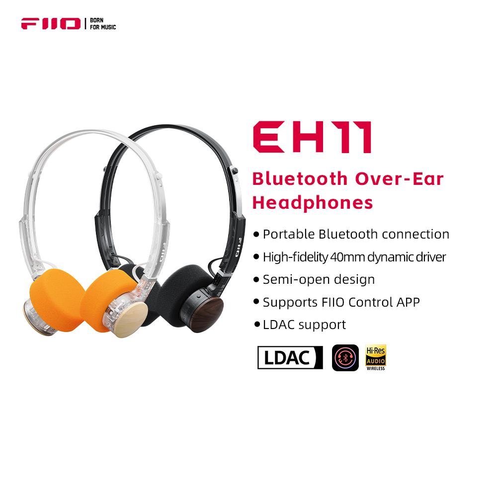 Fiio EH11 Накладные Bluetooth-наушники с LDAC Hi-Res Audio, 30 часов работы от аккумулятора, Легкий ретро-дизайн, Подключение к двум устройствам и EQ в приложении