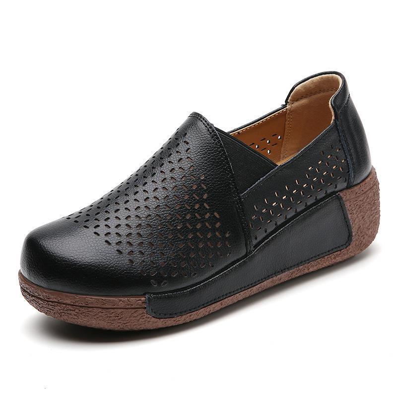 Женская обувь весна и лето кожаные кроссовки модные рокеры на платформе женские туфли-лодочки обувь для мамы