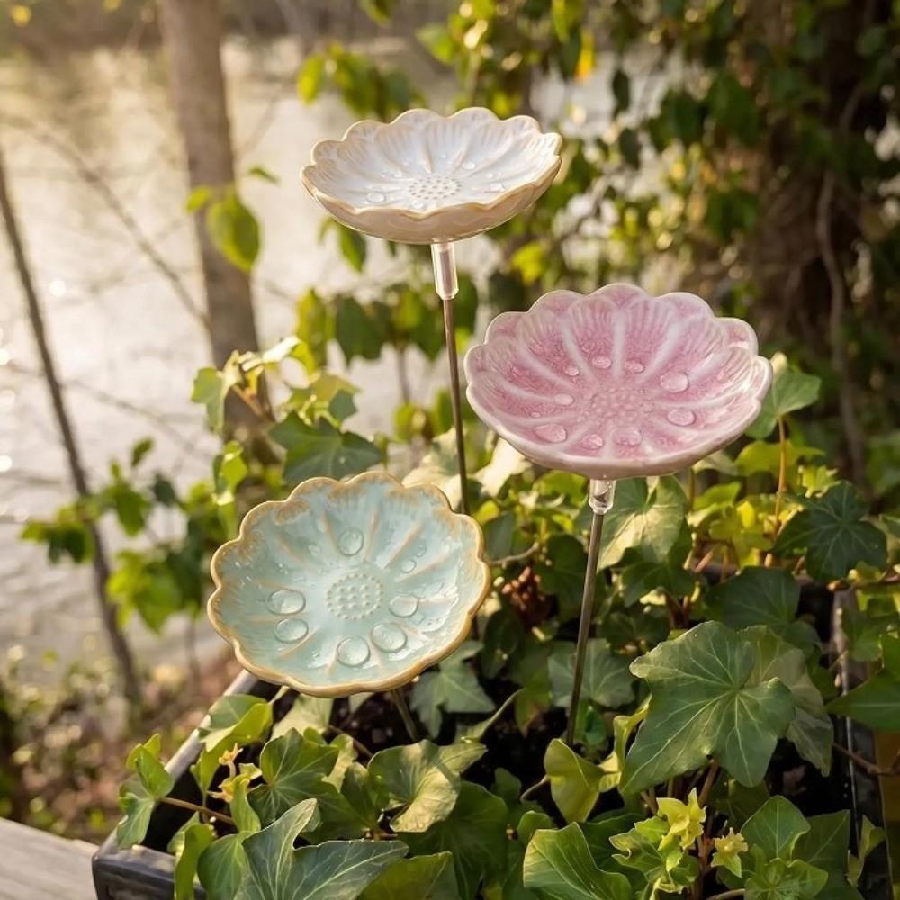 Flower-Shaped Bee Watering Station Rust-resistant Butterfly Bee Mixer Bird Bath Bowl Backyard