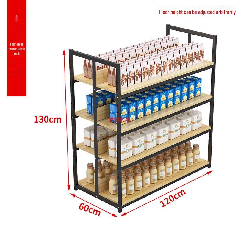 Multilayer Double-Sided Display Rack for Snacks, Drinks & Stationery