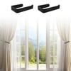 2Pcs Acrylic Curtain Tiebacks Holdbacks Hooks Wall Mounted Window Drapery Holders Buckles for Home and Office Decors