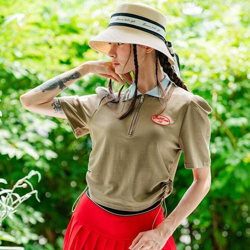 BENECIA12 String Pique Tee Khaki