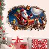 Christmas Broken Wall Home Living Room Wall Decoration Wall Sticker Self-adhesive Santa Claus Elk Holiday Wall Sticker