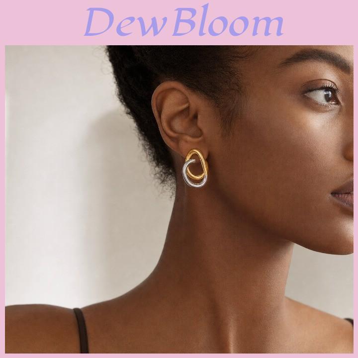 Geometric Stainless Steel Earrings With Titanium Steel Posts For Fashion Women