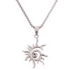 Creative Sun Flame Pendant Necklace Punk Hip Hop Retro Hipster Men'S Hollowed Out Titanium Steel Necklace Jewelry