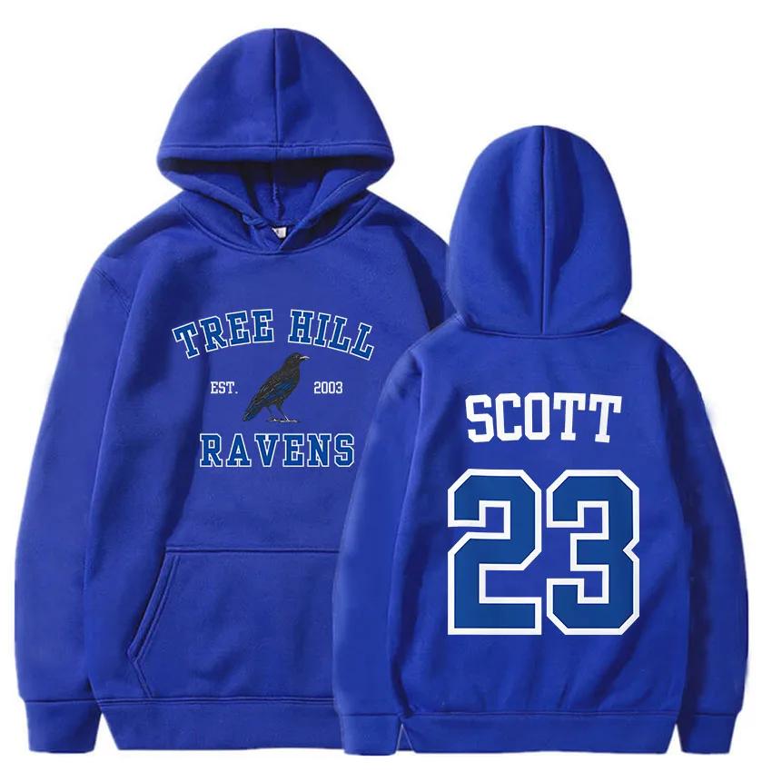 Women Hoodies TREE HILL RAVENS Scott23 Graphic Sweatshirts with Pocket Keith Scott Body Shop Pullovers Sudaderas Para Mujer Male
