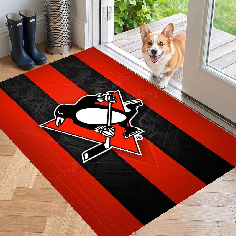 Soft Floor Carpet Pittsburgh Penguins Pattern Area Rug Decorative Mat For Home Room Decoration