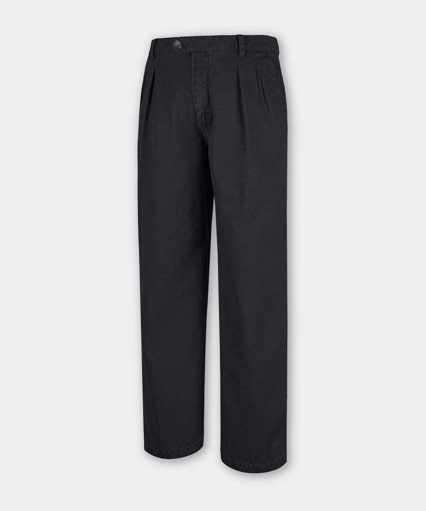BIRBANTE Хлопковые брюки чинос с двойной складкой, garment-washed твил - Черный темно-синий
