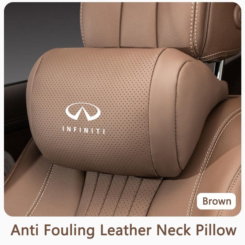For Infiniti Q50 FX35 Q30 G37 Q70 QX70 G35 Q60 QX50 QX60 QX30 Nappa Leather Car Seat Headrest Interior Seat Pillow Accessory6ged