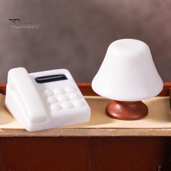 7 шт. миниатюрный орнамент винтажная модель радио из смолы мини настольная лампа компьютер стационарный телефон для детей миниатюрный дом