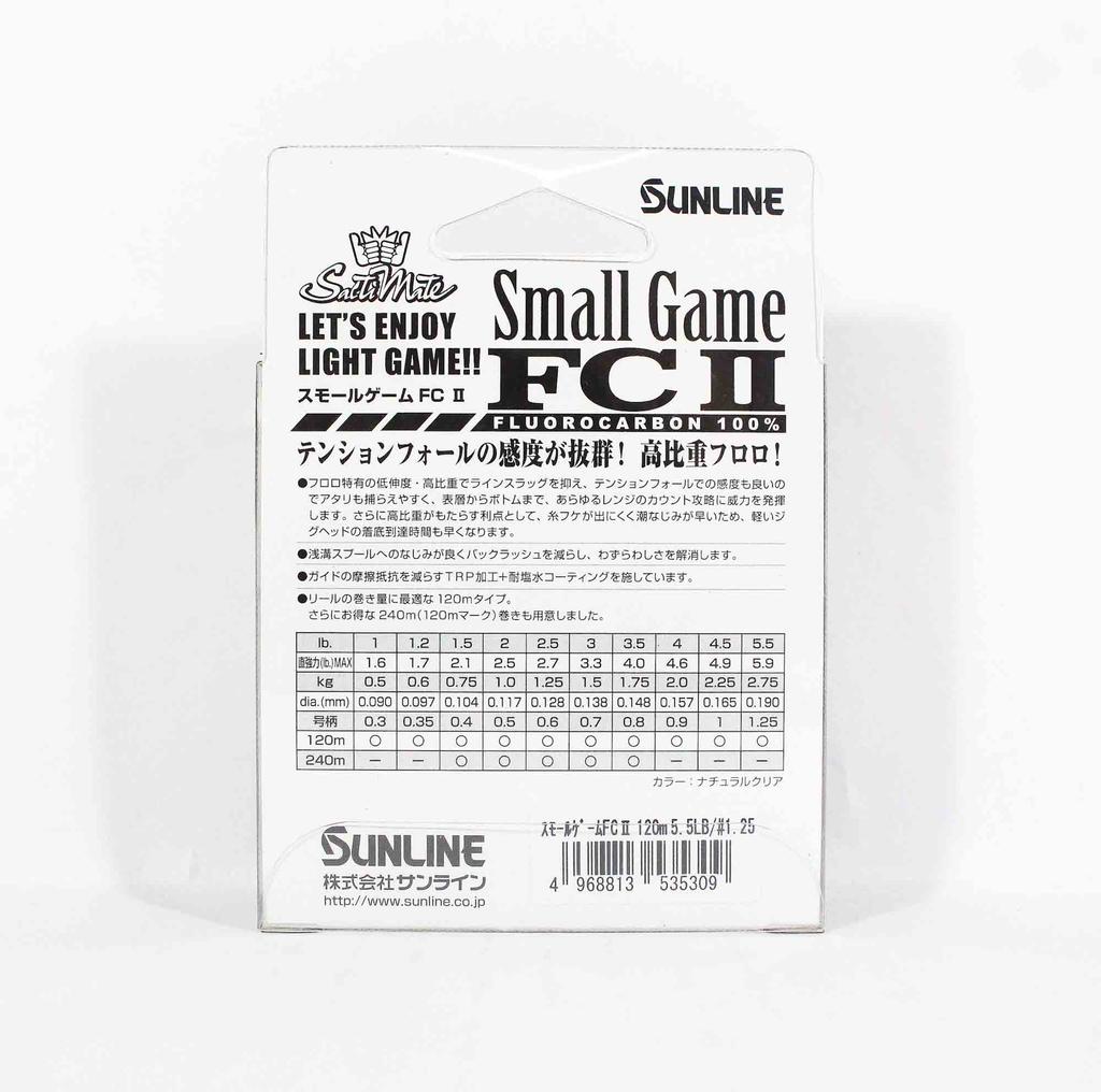 Sunline Флюорокарбоновая леска Small Game FC II 120 м 3,5 фунта 0,148 мм (5279)