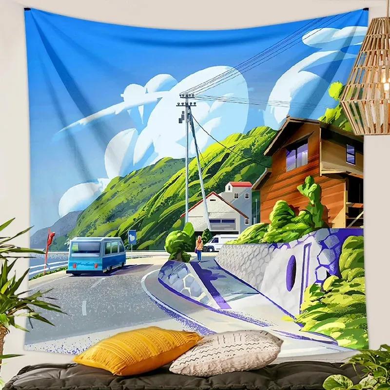 Пейзаж Подвесной тканевый декоративный гобелен Офисное украшение для гостиной Домашний настенный гобелен