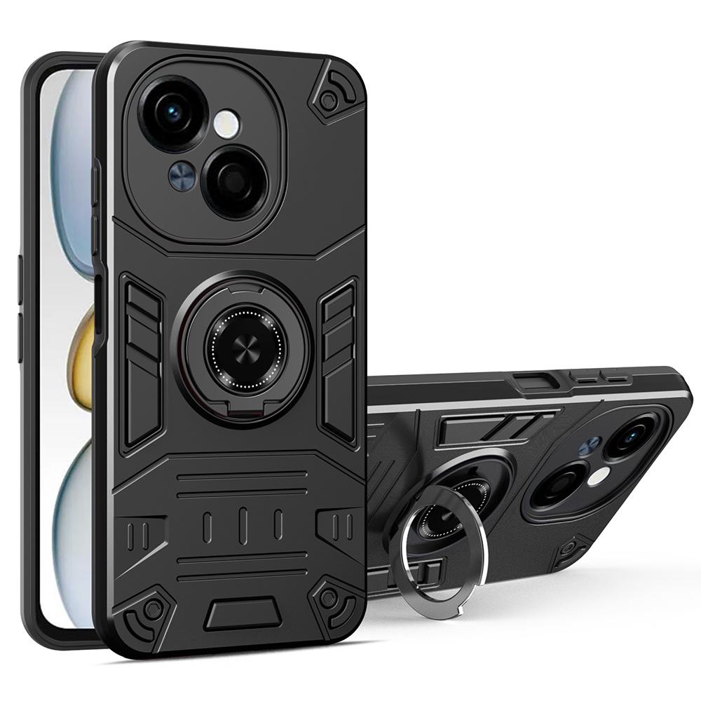 Phone Case For TECNO Spark Go 5G/Pop 9 4G/Spark Go 1 PC + TPU Anti-Fall Back Cover with Ring Holder Kickstand