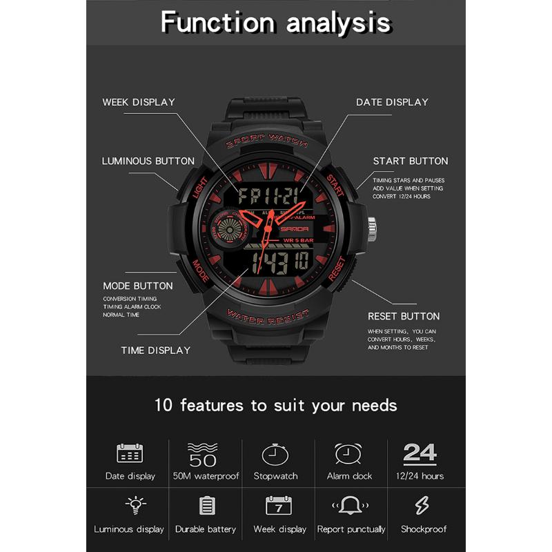Новые модные часы, повседневные простые спортивные часы, многофункциональные электронные часы