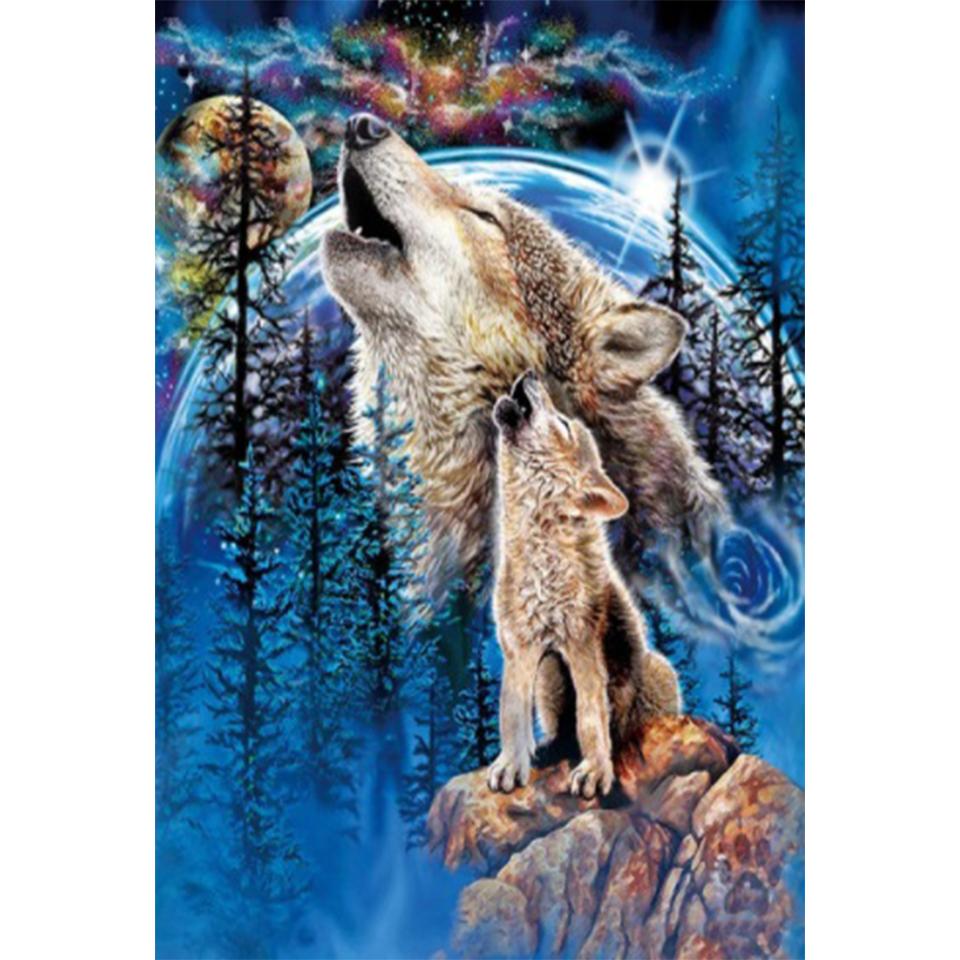 5D DIY алмазная живопись горный хрусталь животное полная алмазная вышивка волк художественная картина мозаика набор для вышивки крестом украшение дома подарок