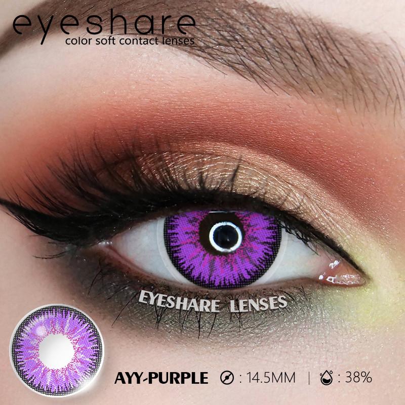 Eyeshare Косплей Фиолетовый Цвет Контактные Линзы для Глаз Синие Линзы Colorcon Аниме Coser Линзы Макияж Глаз Pupilentes