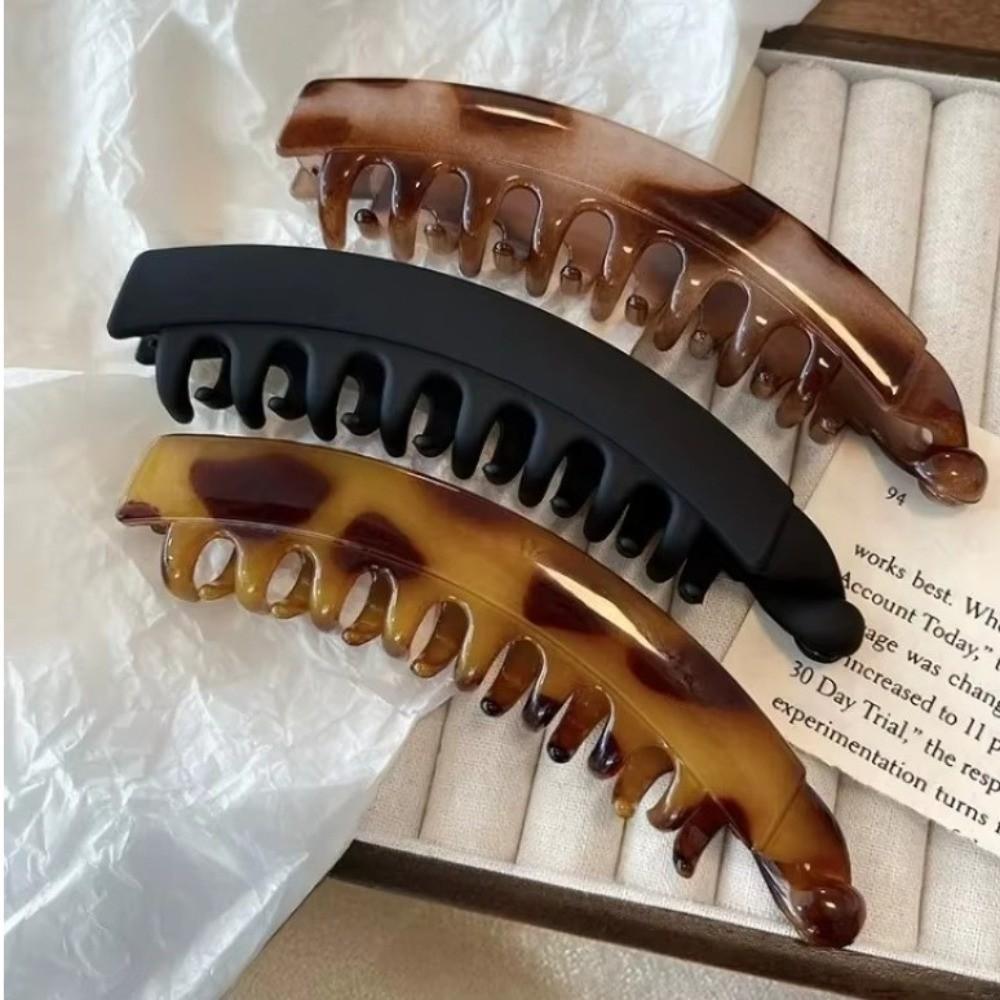 Natural Fluffiness Tortoiseshell Pattern Ponytail Barrettes Large Size Banana Hair Clip Women