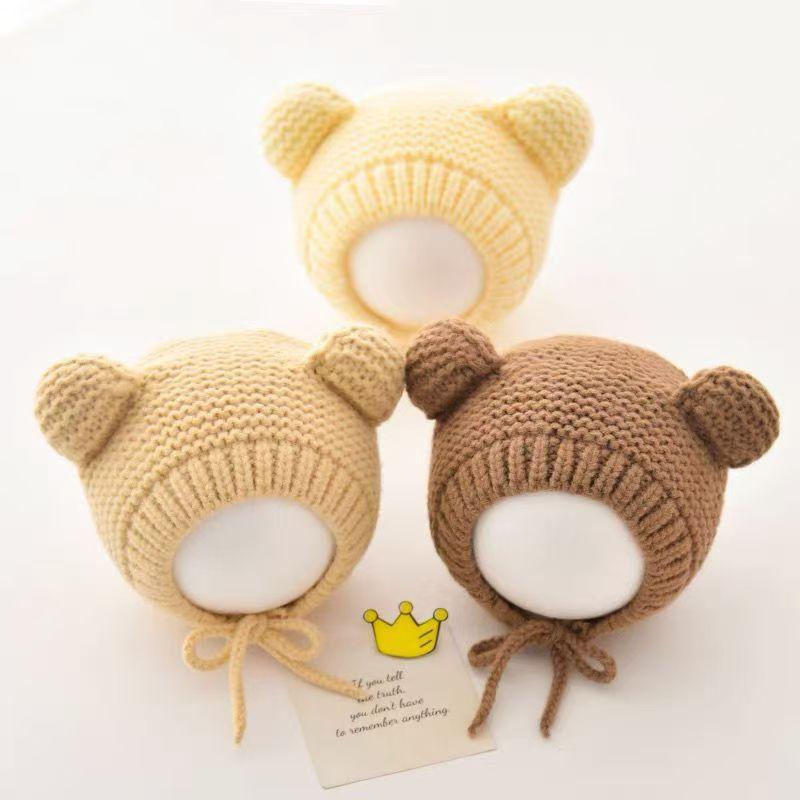 Baby hat autumn and winter baby winter out windproof hat super cute baby bag head warm hat ear protection hat
