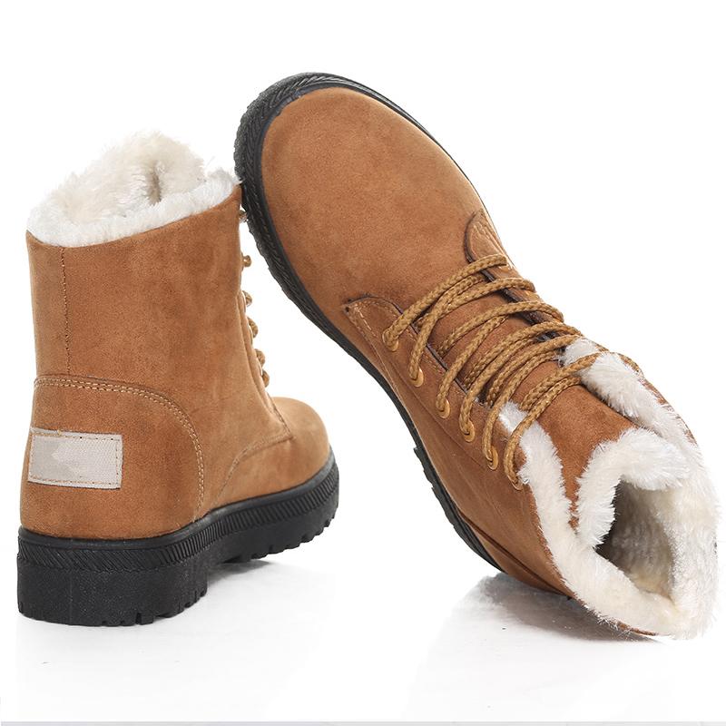 Women Boots Warm Fur Ankle Boots For Women Winter Shoes With Heels Snow Boots Winter Botas Women's Low Heel Boot