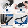 Adjustable Bed Sheet Straps with Durable Metal Clips 4 Pack for Sheets Sofa Covers Curtains and Tablecloths, Black