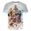 Детская аниме футболка Naruto Узумаки Саске 3D Полный принт Мальчики Девочки Короткий рукав Повседневная Оверсайз Фанаты Наруто