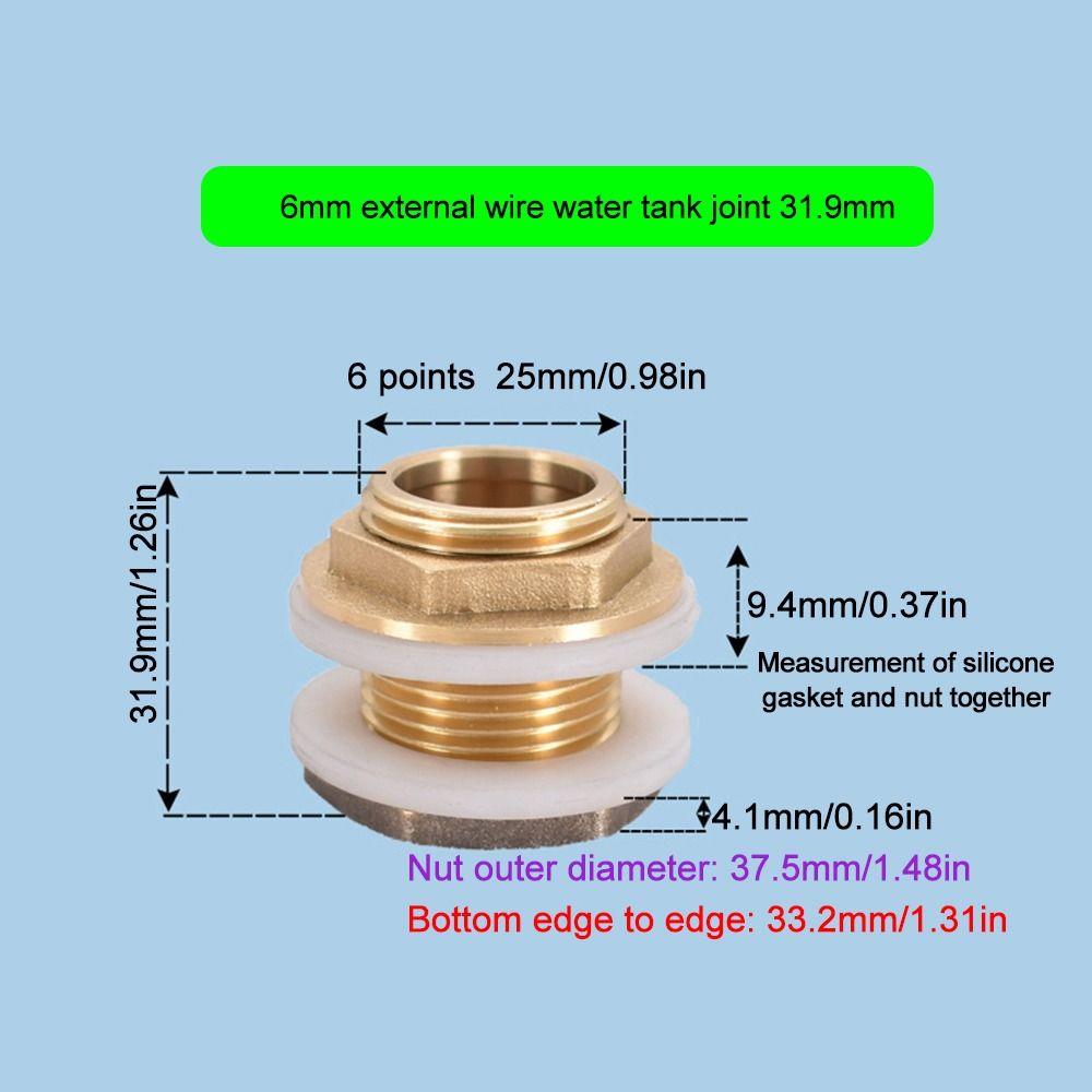 Copper Pipe Water Tank Connector 1/2" 1/4" Fish Tank Coupling Joint Garden Irrigation Pipe